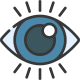 Ojo de color azul